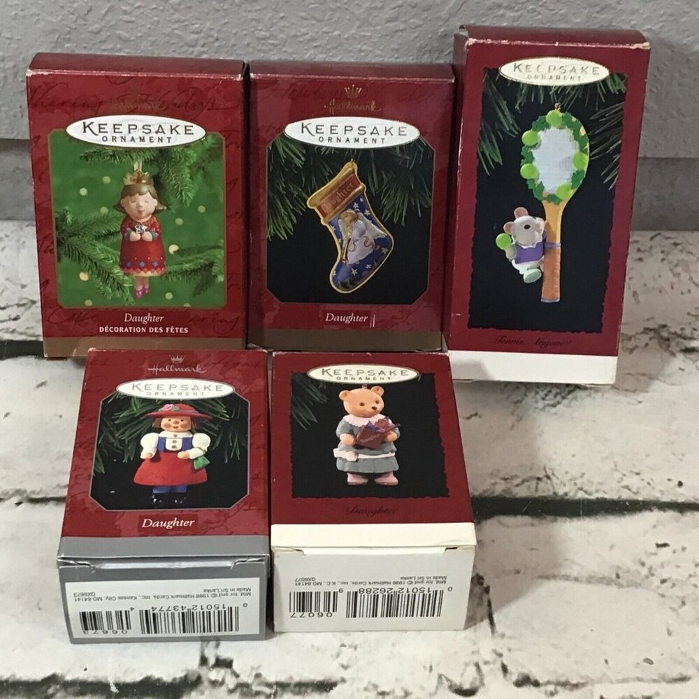 Vintage 90’s Hallmark Keepsake Christmas Daughter‎ Ornaments Lot Of 5 With Boxes